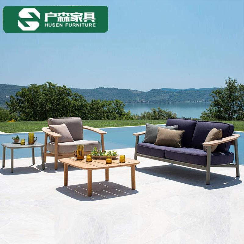 实木户外沙发露天别墅庭院酒店设计师休闲柚木椅铝合金防腐木家具