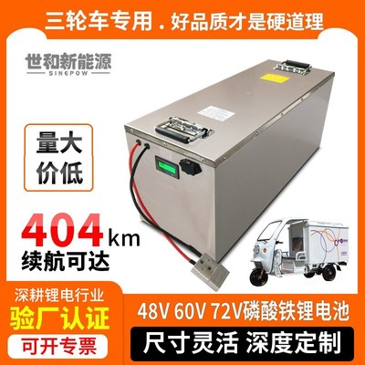 电动三轮车大单体长续航锂电池 48V60V72V磷酸铁锂金属外壳电池