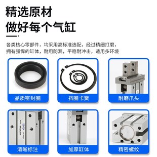 标准气缸气动手指气缸夹紧气缸回转平行开闭型气缸薄型气爪 MHZ2