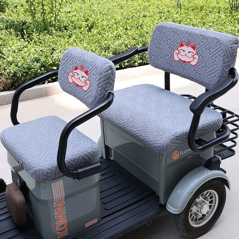 适用敞篷休闲电动三轮车坐垫套小巴士老年代步电动三轮车座套全包