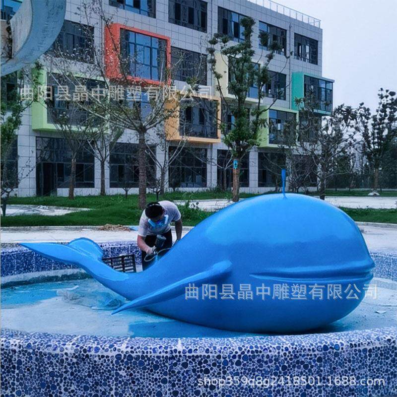 304不锈钢鲸鱼尾雕塑地产售楼部公园广场景观建筑镂空海豚雕塑