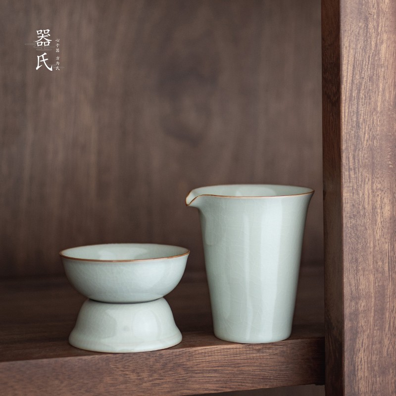 器氏汝窑茶漏陶瓷过滤网茶具配件家用茶滤茶隔茶叶过滤器