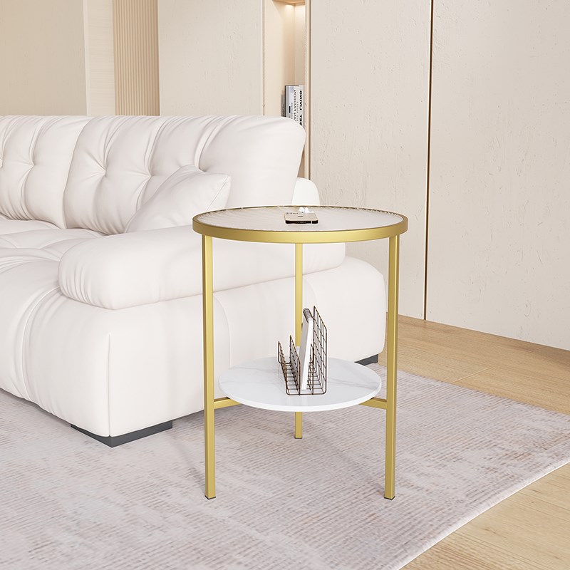 北欧奶油风圆形边几简约小桌沙发边几家用边柜可以移动迷你小圆桌