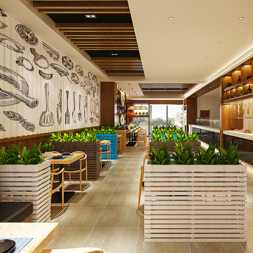 防腐木餐厅隔断花架木栅栏花盆花槽围栏实木户外花箱客厅装饰饭店