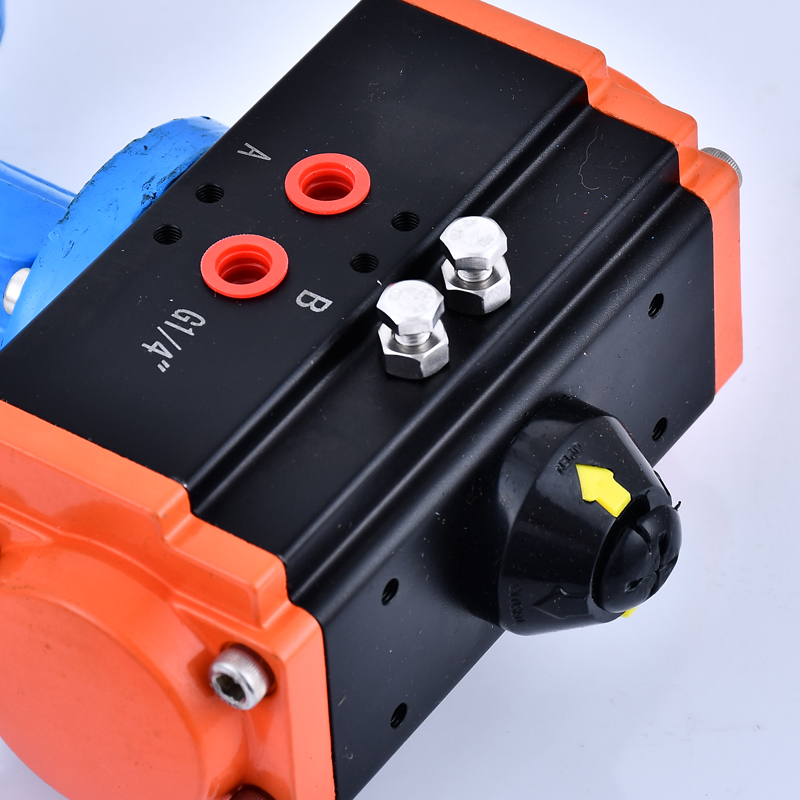 气动蝶阀衬氟D671X-16对夹式蝶阀 对夹气动阀门开关dn50 65 80