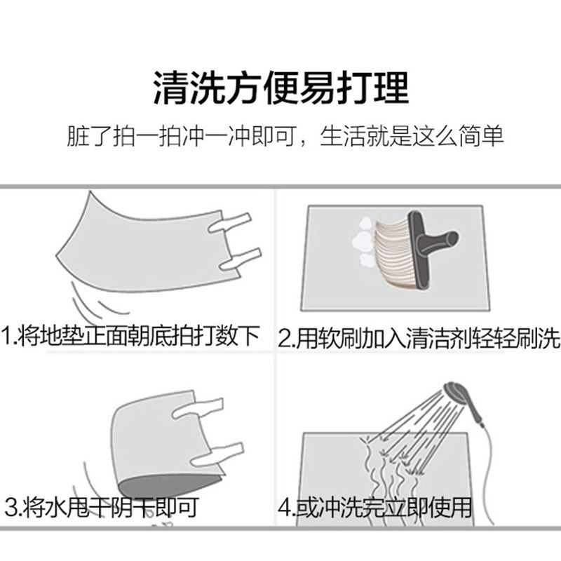 大达地垫门垫进门垫子防滑垫长毛绒吸水浴室垫卫生间卧室床边毯
