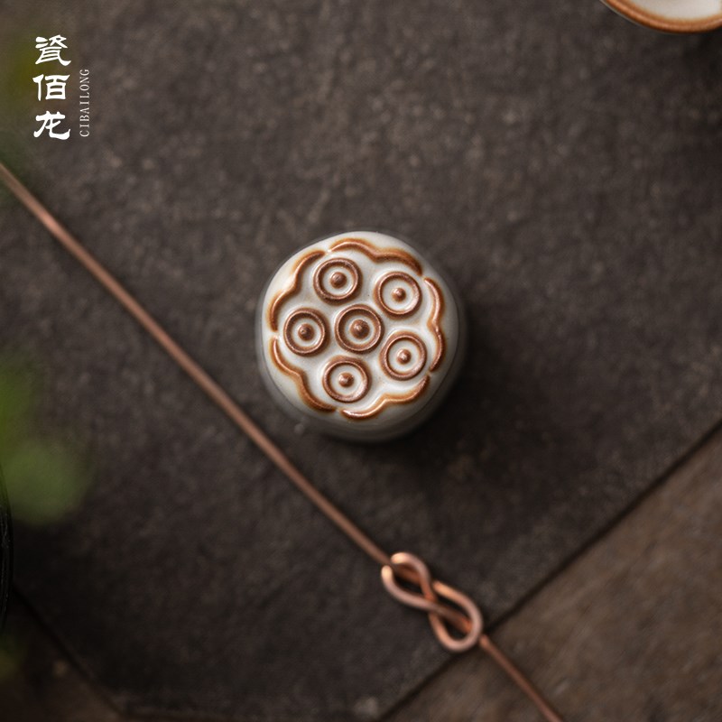 柏韵邱卫国汝窑陶瓷茶道零配盖置盖托手工复古冰裂釉开片家用