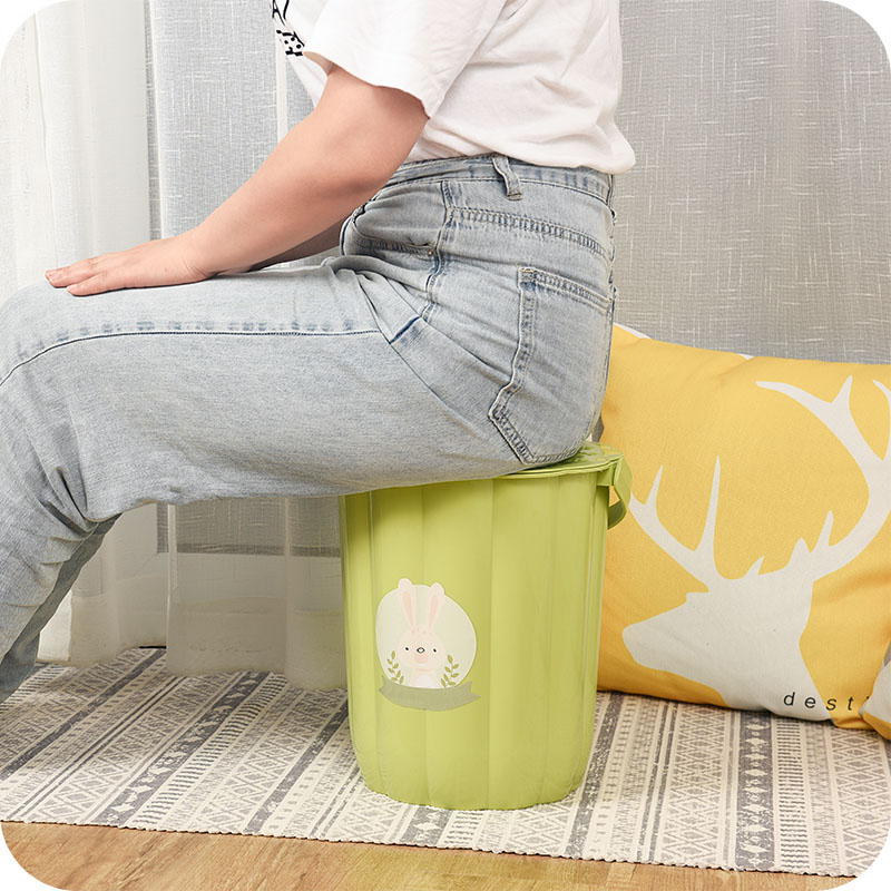 塑料家用圆形带盖储水用水桶加厚水桶凳手提洗澡篮玩具浴室收纳桶