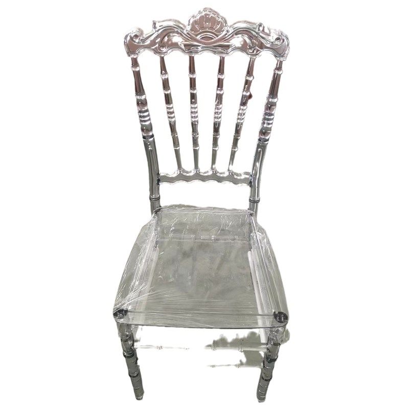 水晶婚礼椅子亚克力透明竹节椅婚礼堂宴会椅酒店塑料PC户外草坪椅