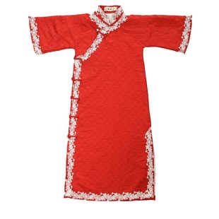 全开襟中国风儿童旗袍女春夏夏季民国风民国装女童夏长款红色