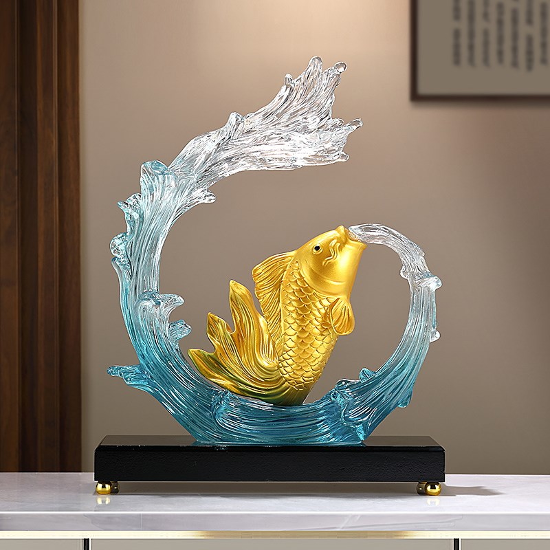 风生水起锦鲤招财葫芦桌面摆件入户玄关客厅酒柜装饰品乔迁礼品