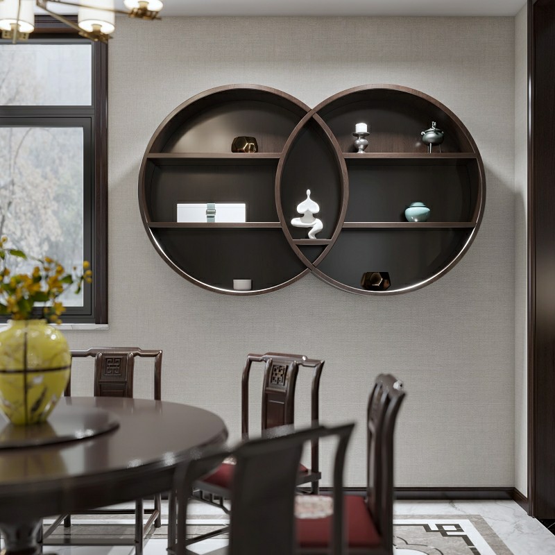 中式电表箱立体可推拉装饰画遮挡箱实木弱电箱置物架创意简约墙饰