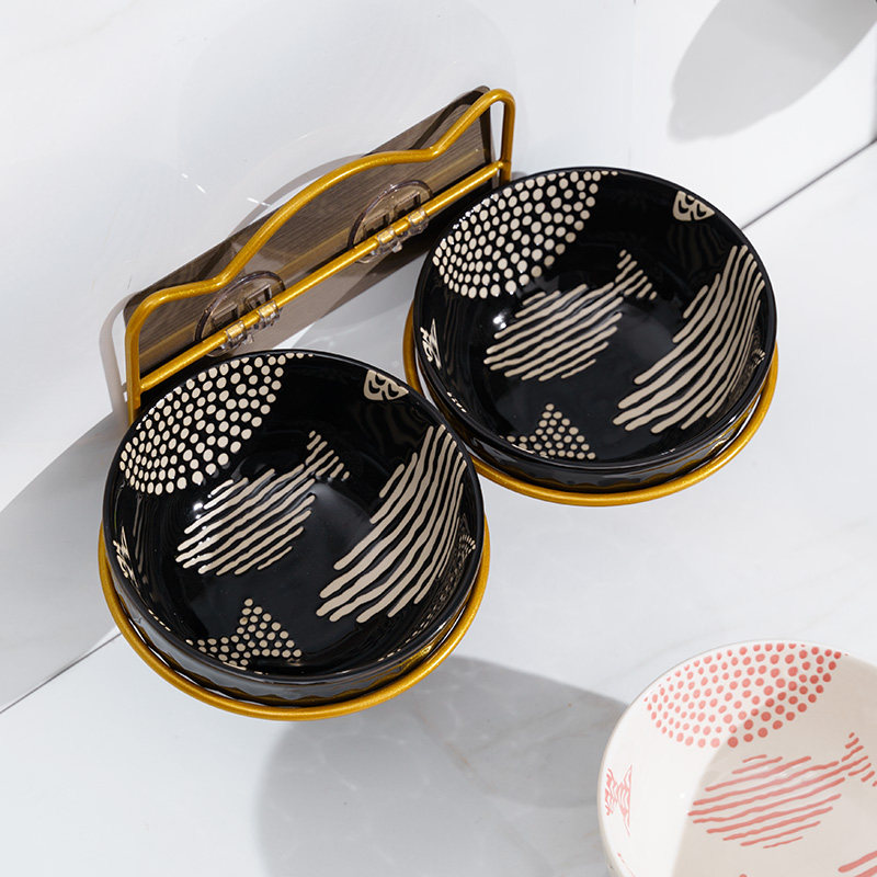 悬挂式猫碗陶瓷双碗防打翻猫咪狗食盆猫水碗保护颈椎饭碗宠物用品,宠物/宠物食品及用品,猫狗碗/慢食碗,淘宝优惠券,粉丝福利购,淘宝优惠卷