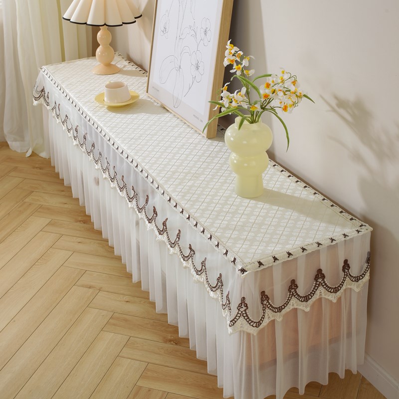防滑电视柜桌布盖布绣花布艺长方形客厅茶几长条美甲桌布罩防尘巾