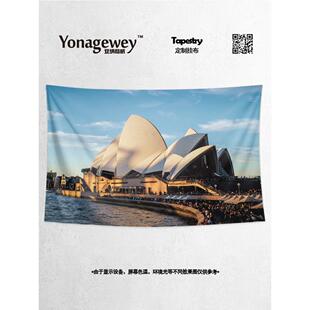 悉尼歌剧院澳大利亚获奖奇迹标志建筑海报照片装饰画背景墙布挂挂
