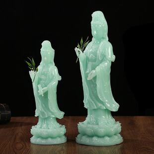 南海观音菩萨佛像摆件客厅家用供奉站立神像保平安求子观世音菩萨