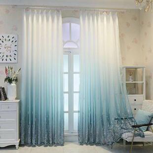 窗纱客厅阳台纱帘透光不透人房间隔断现代简约餐厅双层渐变美容院