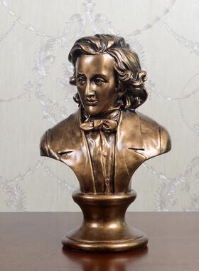 肖邦音乐家摆件复古风创意家居半身像雕塑艺术书房摆设钢琴装饰品