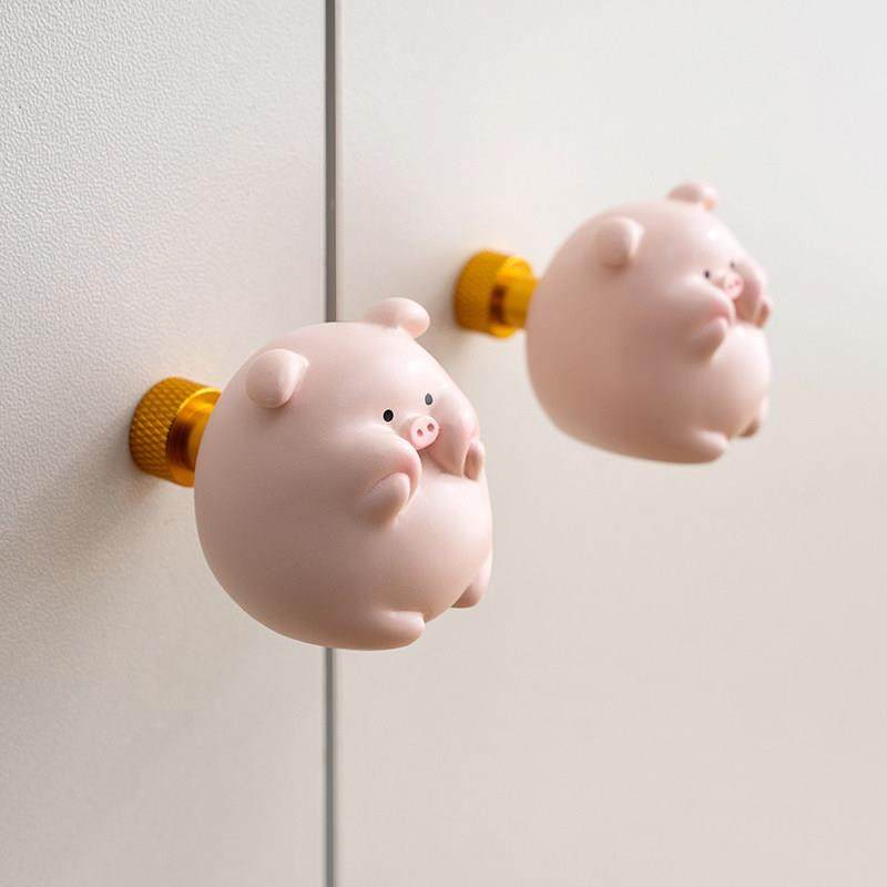 卡通小猪兔子儿童衣柜拉手简约柜子可爱女孩整体橱柜门抽屉把手免,基础建材,小拉手,淘宝优惠券,粉丝福利购,淘宝优惠卷