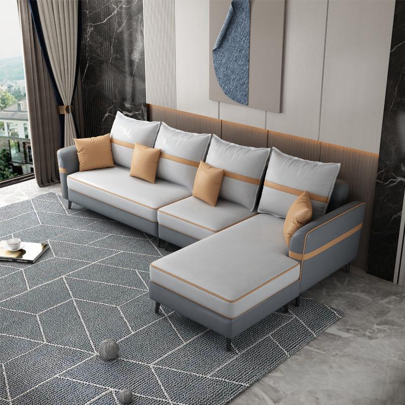 北欧布艺沙发轻奢客厅组合小户型简约现代乳胶免洗科技布贵妃沙发