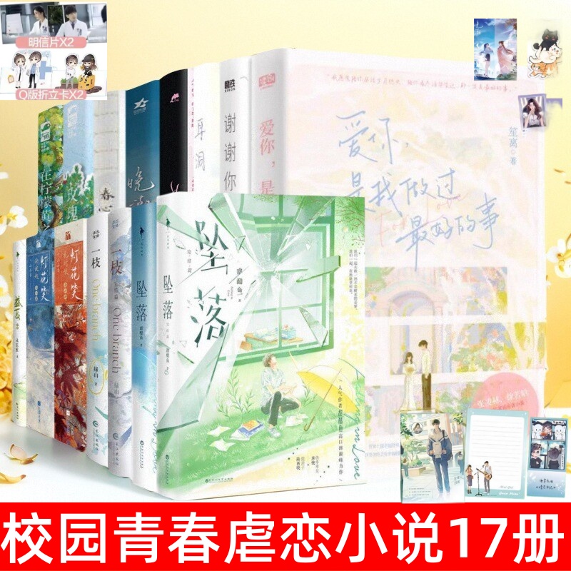 【小说套装17册】任选 坠落+一枝+灯花笑+盛夏+爱你是我做过最好的事+谢谢你医生+耳洞+女校+晚潮+春心动+玫瑰冠冕+在柠檬黄之前