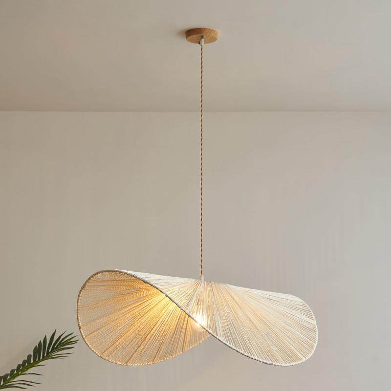 日式侘寂风复古吊灯简约创意卧室客厅灯餐厅手工编织民宿麻绳灯具,家装灯饰光源,智能吊灯,淘宝优惠券,粉丝福利购,淘宝优惠卷