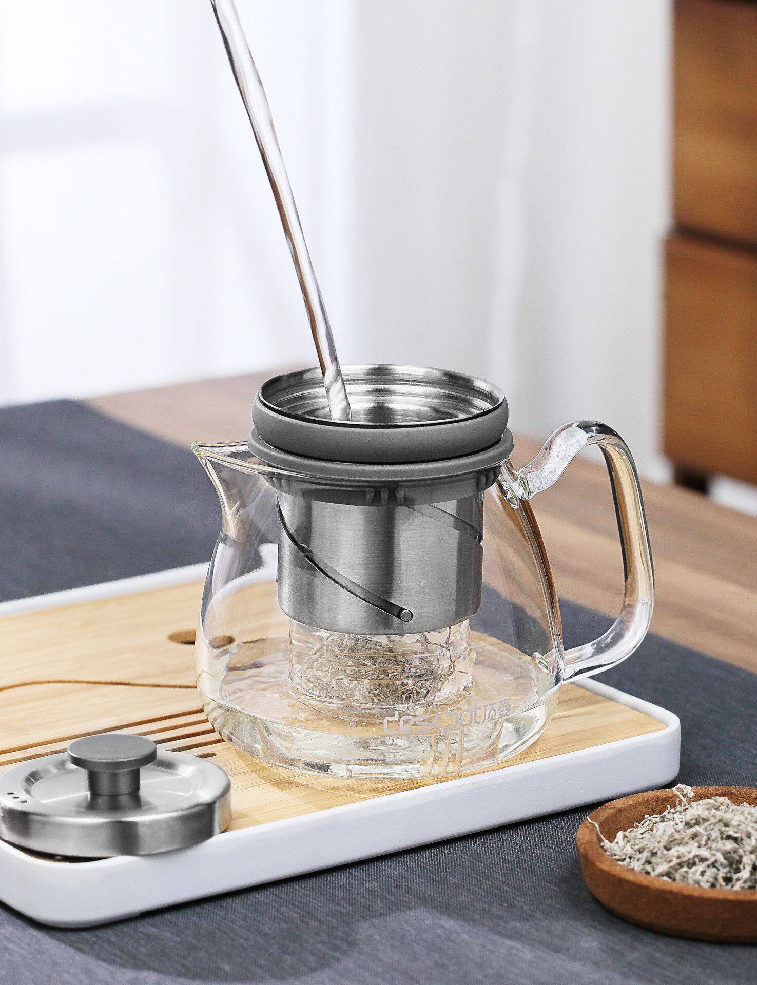 顶壶飘逸杯茶水分离升降泡茶壶玻璃壶家用办公内胆过滤煮茶壶茶具