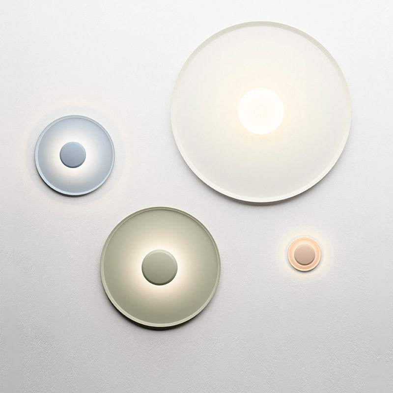 西班牙设计师极简吸顶灯北欧客厅样板房书房卧室床头光晕圆形壁灯