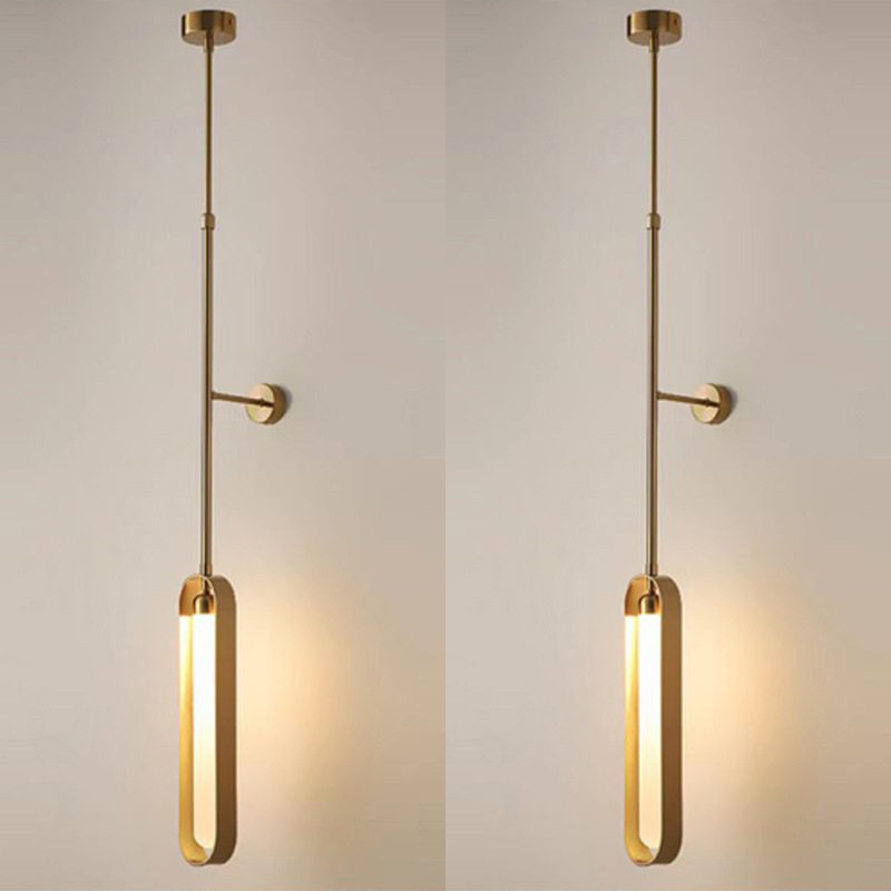 现代简约酒店吊杆客房床头壁灯北欧轻奢售楼部走廊长杆伸缩吊壁灯