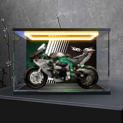 适用42170机械组川崎Ninja H2R摩托车模型摆件亚克力回型灯收纳盒
