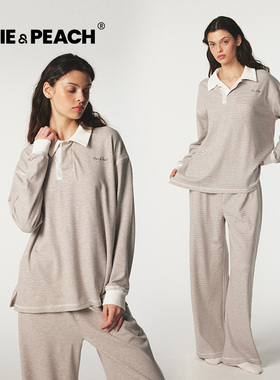 Taylor花园少女高级磨砂色气质休闲家居服睡衣女款秋季新款