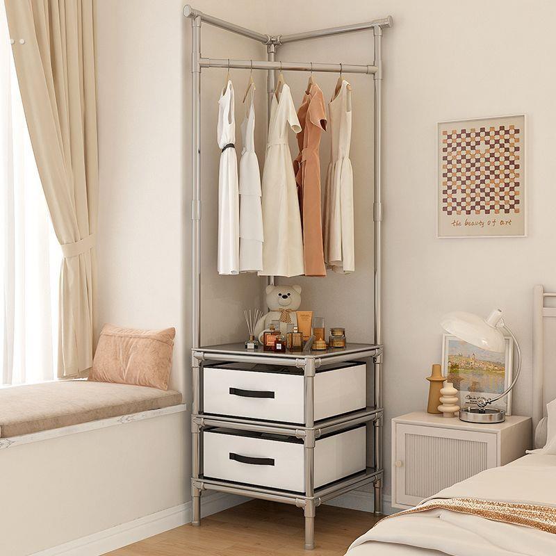 转角衣帽架网红二合一衣架落地立式多层挂衣架加粗加厚旋转衣架