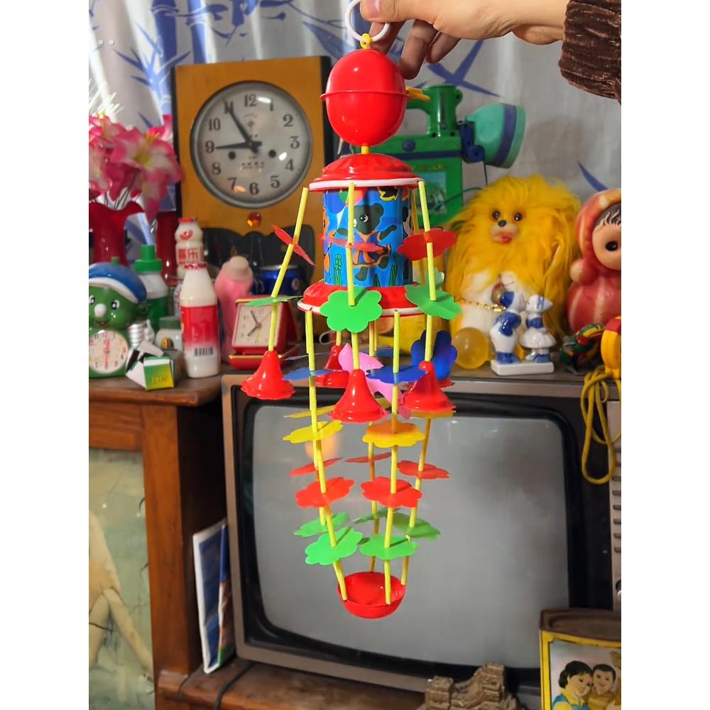 婴儿玩具床铃悬挂式可旋转防斜视发条上弦床挂哄娃风摇铃80后回忆