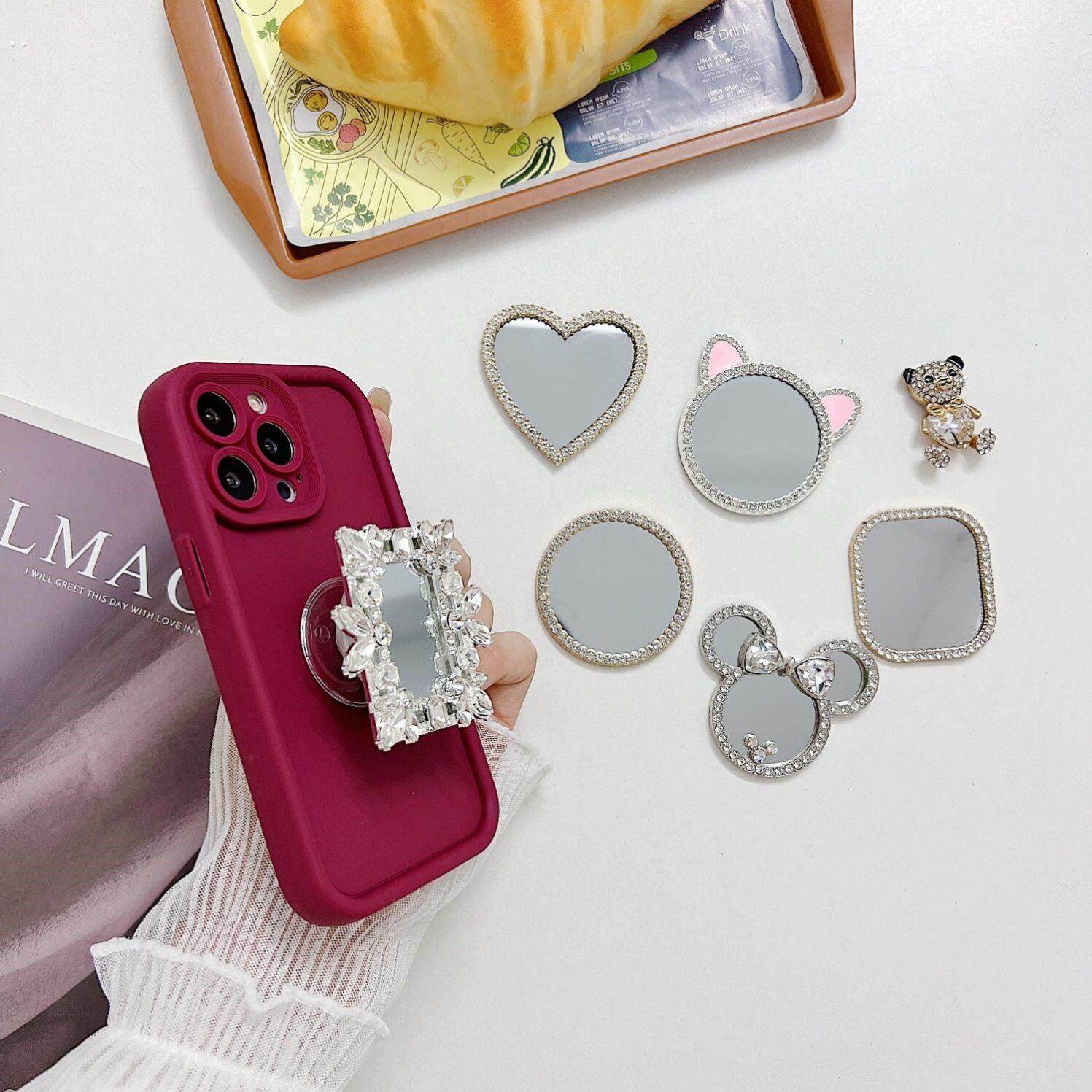 手机壳镜子自粘小镜子贴手机镜子贴手机壳上的小镜子背贴手机支架