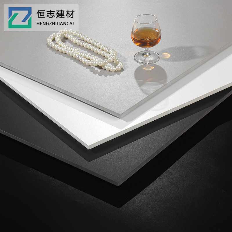 简约现代磨砂感黑白灰纯色瓷砖600x600客厅厨房工程通体哑光地砖