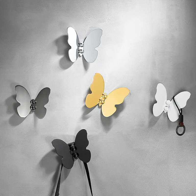 实心黄铜挂钩轻奢卧室玄关挂衣钩门后单钩壁挂墙饰个性蝴蝶钩墙上,家居饰品,装饰挂钩,淘宝优惠券,粉丝福利购,淘宝优惠卷