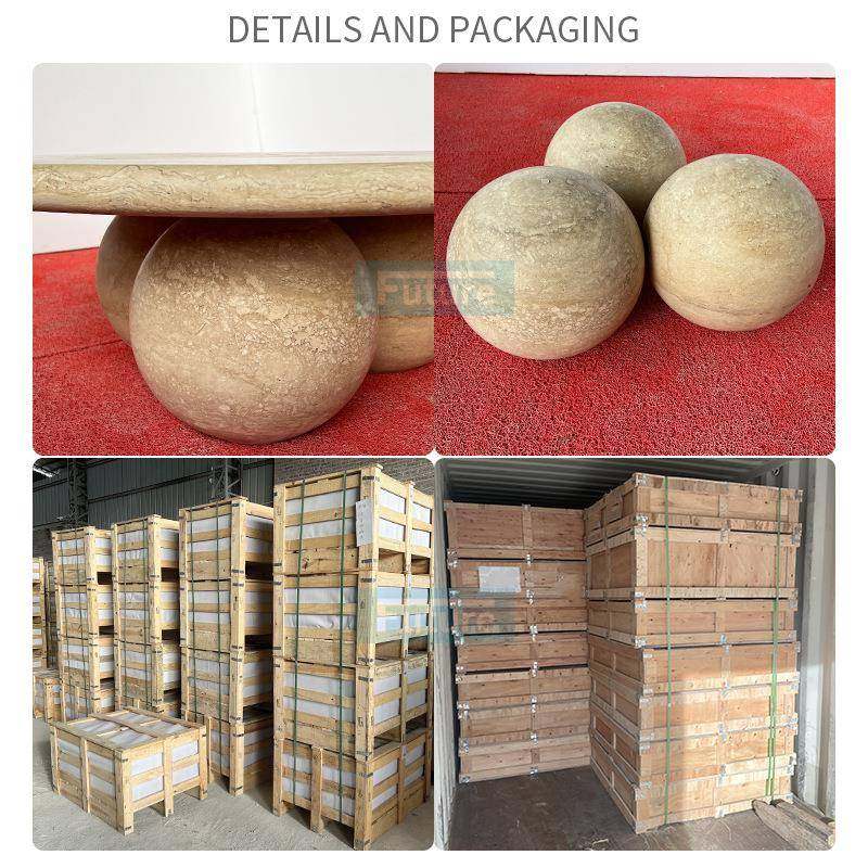 天然大理石米白洞圆形三球底座咖啡桌现代简约轻奢咖啡桌客厅茶几,基础建材,其它,淘宝优惠券,粉丝福利购,淘宝优惠卷