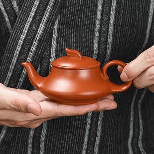 紫砂壶宜兴潮州朱泥红泥紫砂壶手工修坯大红袍茶壶家用小号丹凤壶