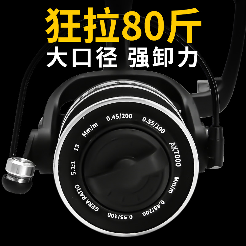 全金属斜口线杯远投轮无间隙渔轮路亚纺车轮海杆竿轮锚鱼轮渔线轮