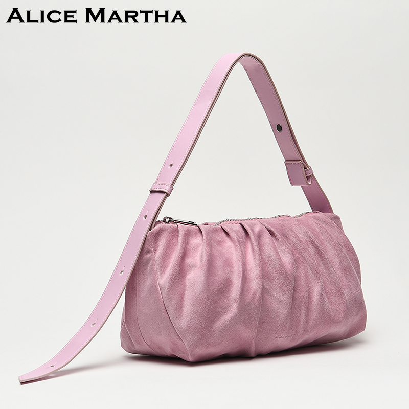 韩国ALICE MARTHA女秋单肩冬腋下包小众设计感云朵包通勤包褶皱包