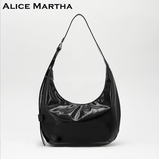 韩国ALICE MARTHA女大容量腋下包单肩饺子包通勤包新月包