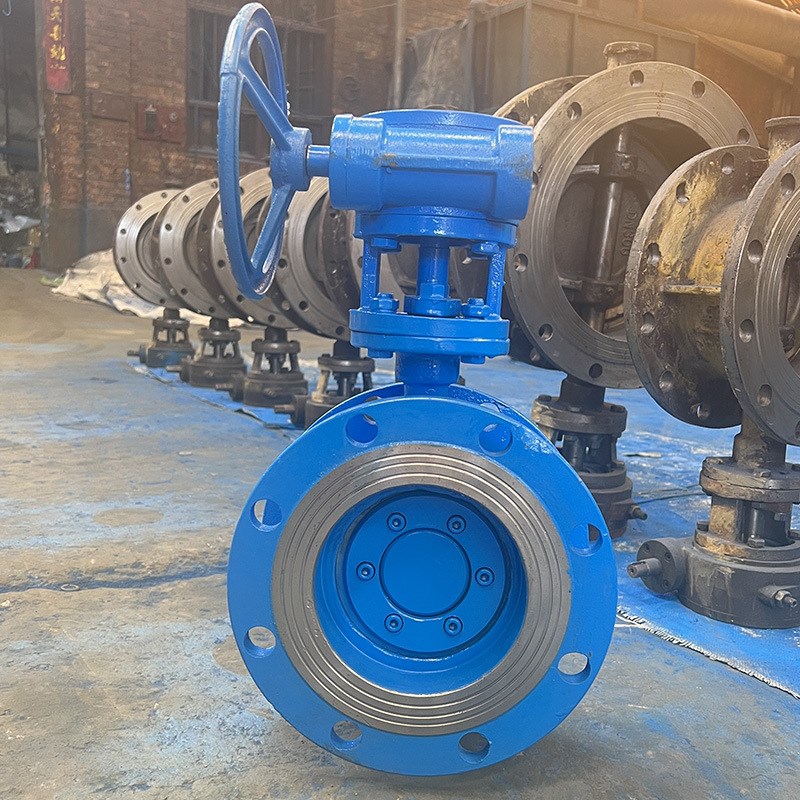 铸钢法兰蝶阀D343H-16C三偏心硬密封蜗涡轮高温金属密封对夹蝶阀