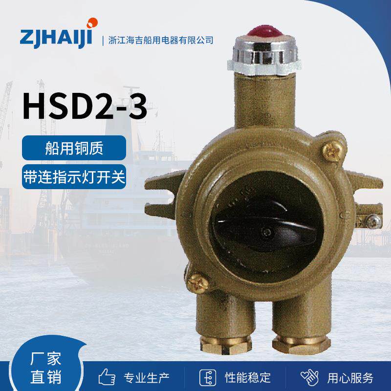 厂家直销 海吉船用灯具 船用铜质带连指示灯开关 HSD2-2/2-3/2-4