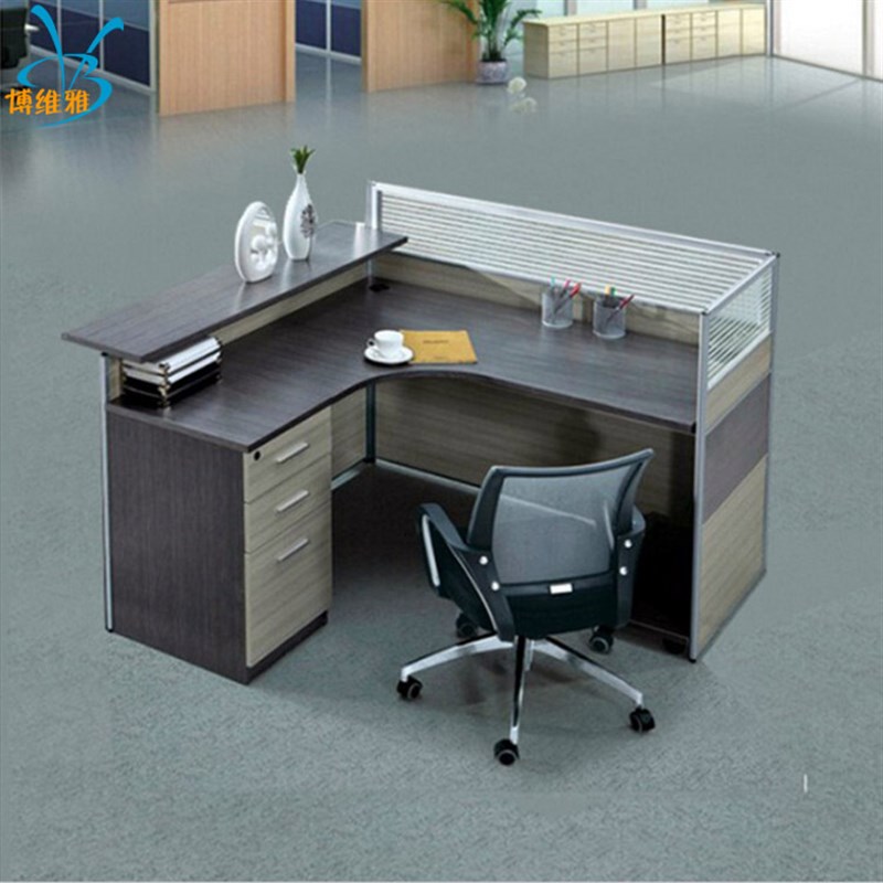 办公隔断位职员屏风工位转角L型桌子办公T字型2人位屏风办公桌