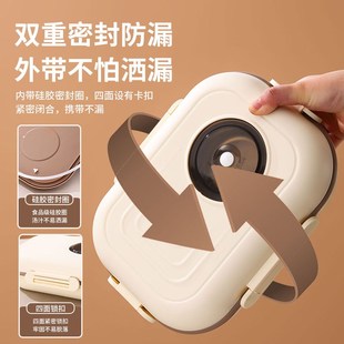 304可进微波炉塑料bento box午餐盒双层便当盒学生不锈钢保温饭盒