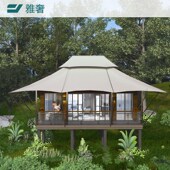 度假村风景区营地露营住宿高端酒店帐篷带卫生间草帽创意帐篷别墅