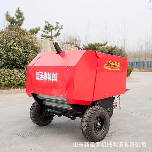 麦草捡拾打捆机拖拉机牵引式麦秸打捆机工作视频稻草打包机