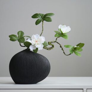 饰品 禅意陶瓷花瓶摆件客厅插花创意简约电视柜书房餐厅复古家居装