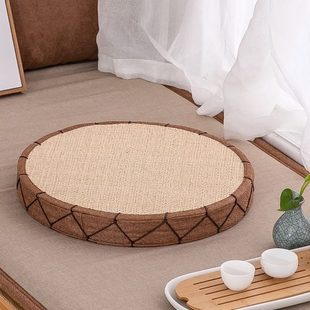 家用凳子竹编禅修榻榻米打坐冥想跪垫拜佛圆形加厚垫 蒲团坐垫日式