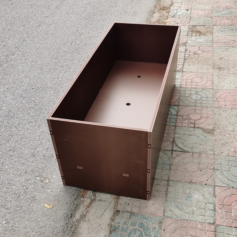 防腐防潮pvc花箱花槽花盆长方简约室户外白色灰色木塑花内胆其他